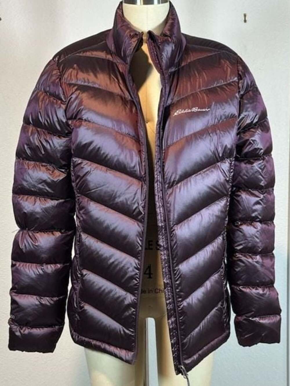 Eddie Bauer Women's Down Packable Jacket in Iridescent Plum